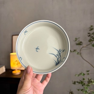 手绘竹子兰花复古主人泡茶杯子功夫茶具简约家用茶盏品茗杯闻香杯