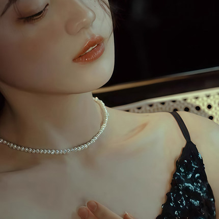 JOMEE 14K包金3-4-5-6-7-8mm天然异形巴洛克淡水珍珠项链锁骨链