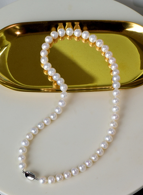 8-9mm近正圆淡水珍珠项链送长辈