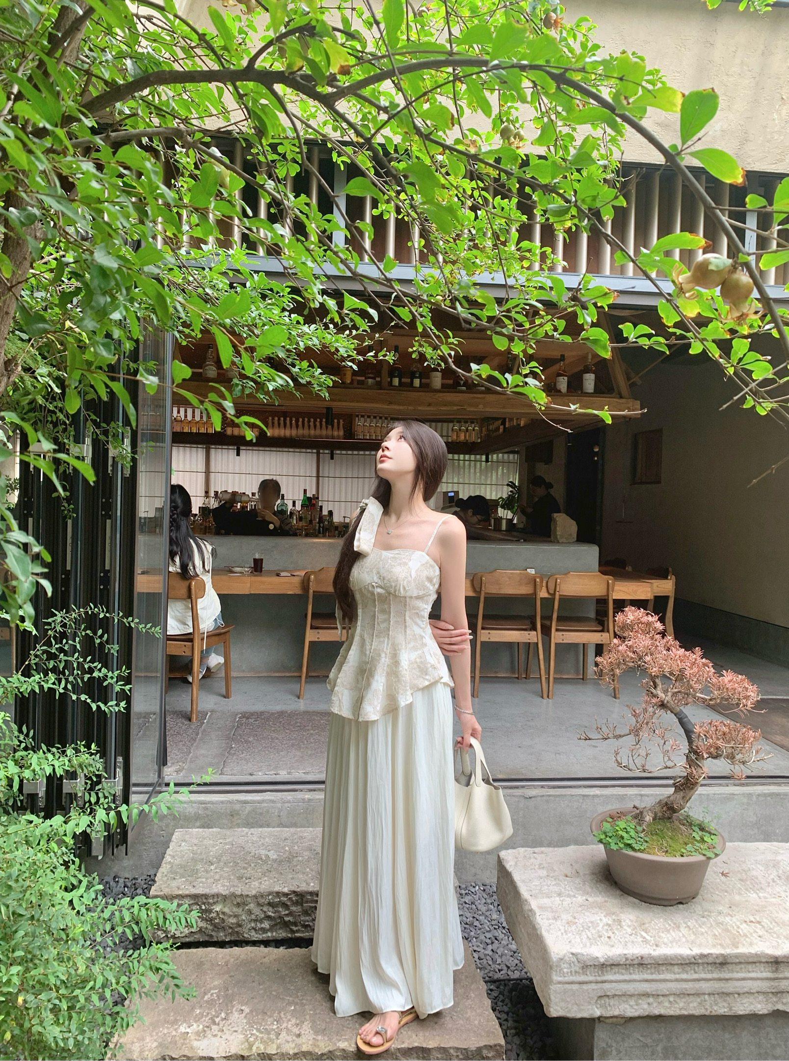 刺绣提花半裙无袖上衣吊带