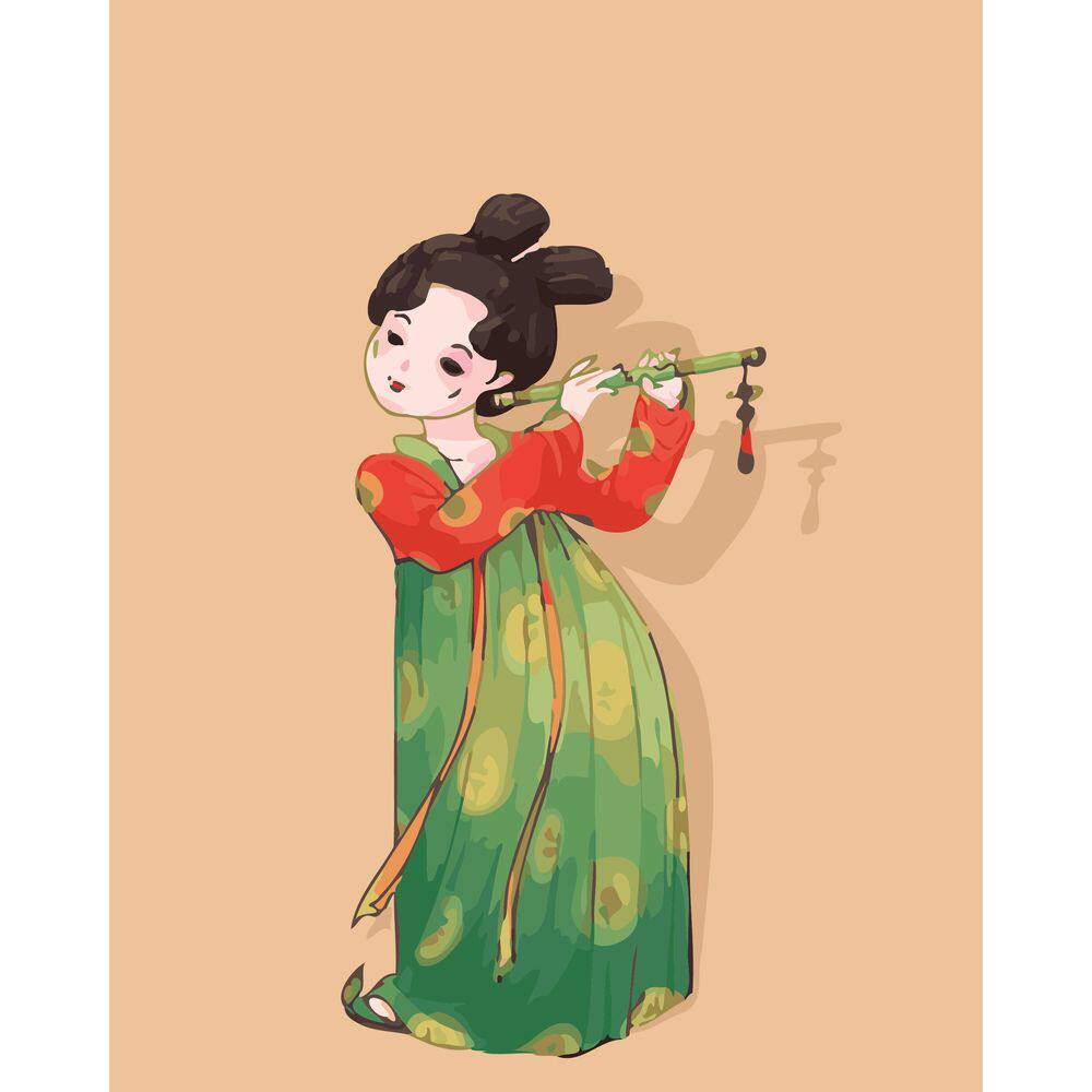 diy数字油画自己填色材料包中国风古代汉服美女仕女图唐朝装饰画