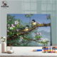 饰新款 DIY数字油画自己涂填色春天 树林和翠鸟麻喜雀黄鹂家居装