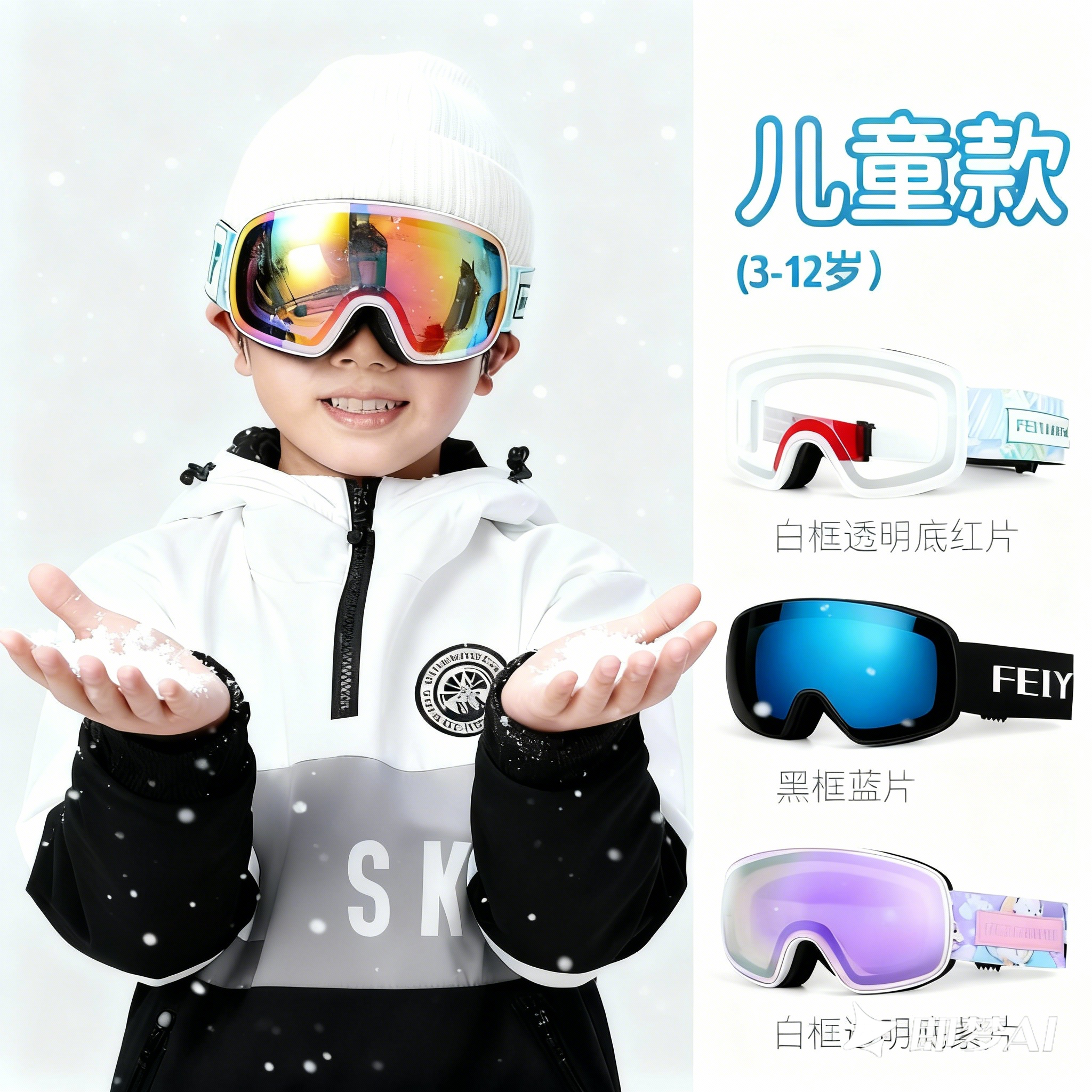 【靓】儿童滑雪镜，有颜值还安全