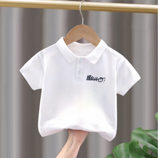 儿童装 男女童polo衫 中大童韩版 纯棉洋气卡通吸汗短袖 上衣T t恤新款