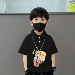 男女童卡通韩版 儿童装 2025新款 polo衫 吸汗上衣 纯棉中大童洋气短袖