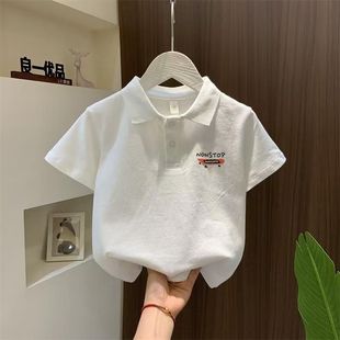 纯棉中小童宝宝短袖 T恤男女童儿童印花吸汗polo领婴儿t吸汗衫 童装