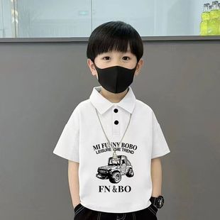 卡通韩版 儿童polo衫 装 纯棉中大童洋气短袖 吸汗上衣 t恤男女童夏季