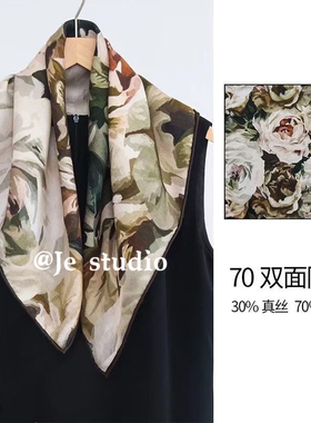 玫瑰花园真丝羊毛中方保暖百搭老钱风