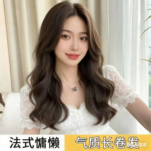 女式假发全头套长发自然中分蓬松八字刘海长卷发仿真人发假发套