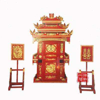 八抬大轿古典中式婚礼花轿 婚庆豪华实木迎亲结婚喜轿传统古风.j.