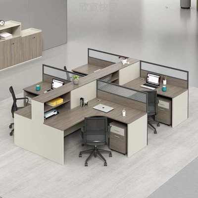 职员办公桌四人位工位电脑员工办公桌子办公室桌椅组合46六人位