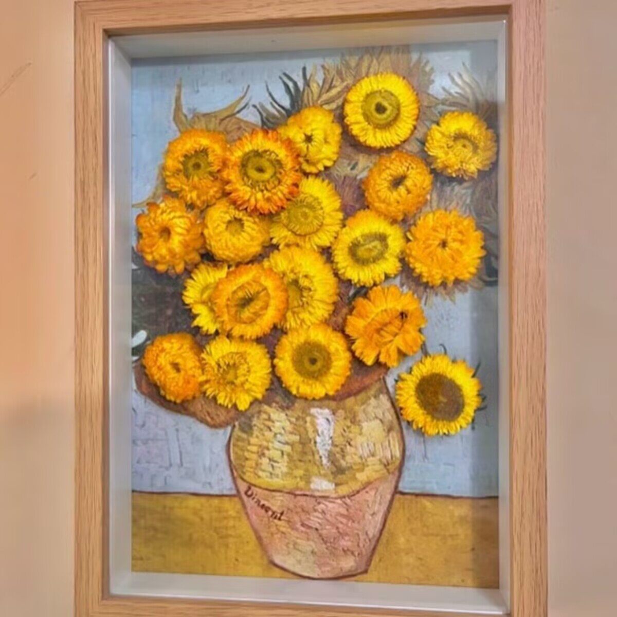 2026年永生花干花梵高向日葵成品教师节送老师生日礼物相框画摆件