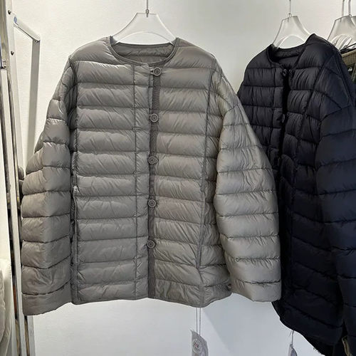 MX墨写女装正品简约高级感轻薄压纹白鸭绒羽绒服阔版保暖外套8027