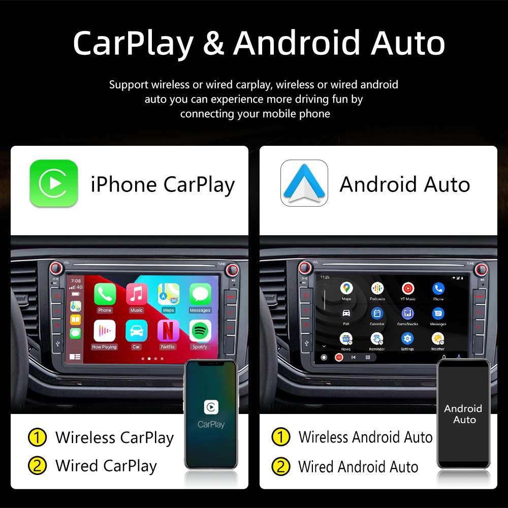 8寸安卓车载导航 适用于大众汽车 车载蓝牙多媒体播放器带carplay