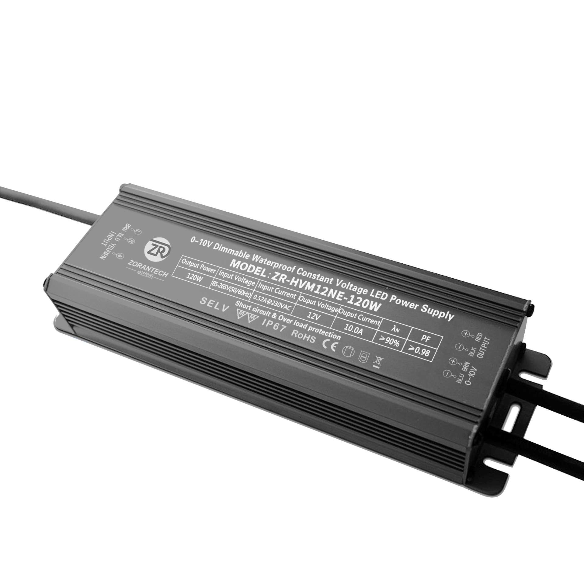 0-10V调光电源12V 10A防水灯带适配器36V 48V磁吸灯PWM调光驱动