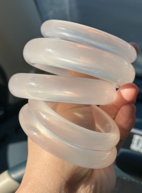 奶体•猫眼系列天然奶白晶水晶手镯51到58圈白月光送女友老婆礼物