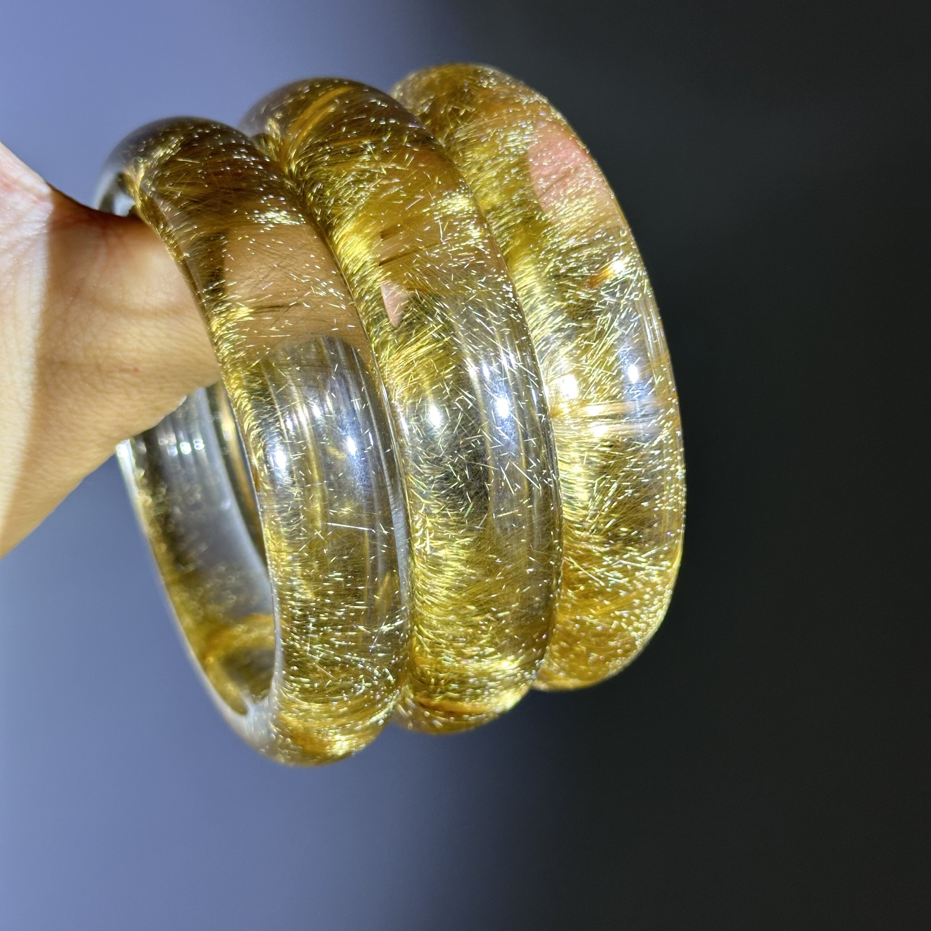 天然精品维纳斯金发晶水晶手镯毛茸茸的咖啡底色太可爱啦