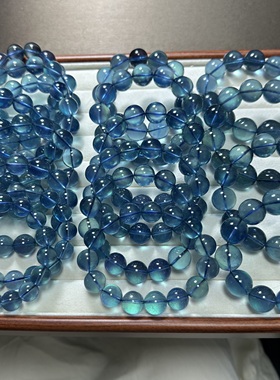 冰种魔鬼蓝海蓝宝石大颗粒手链