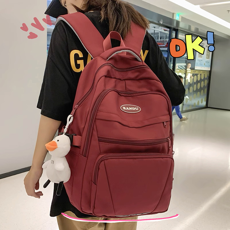 kmr多层书包女初中生日系ins背包男大容量韩版高中生大学生双肩包