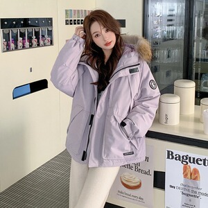 派克工装羽绒服女2024年冬季新款韩版大毛领加厚宽松小个子厚外套