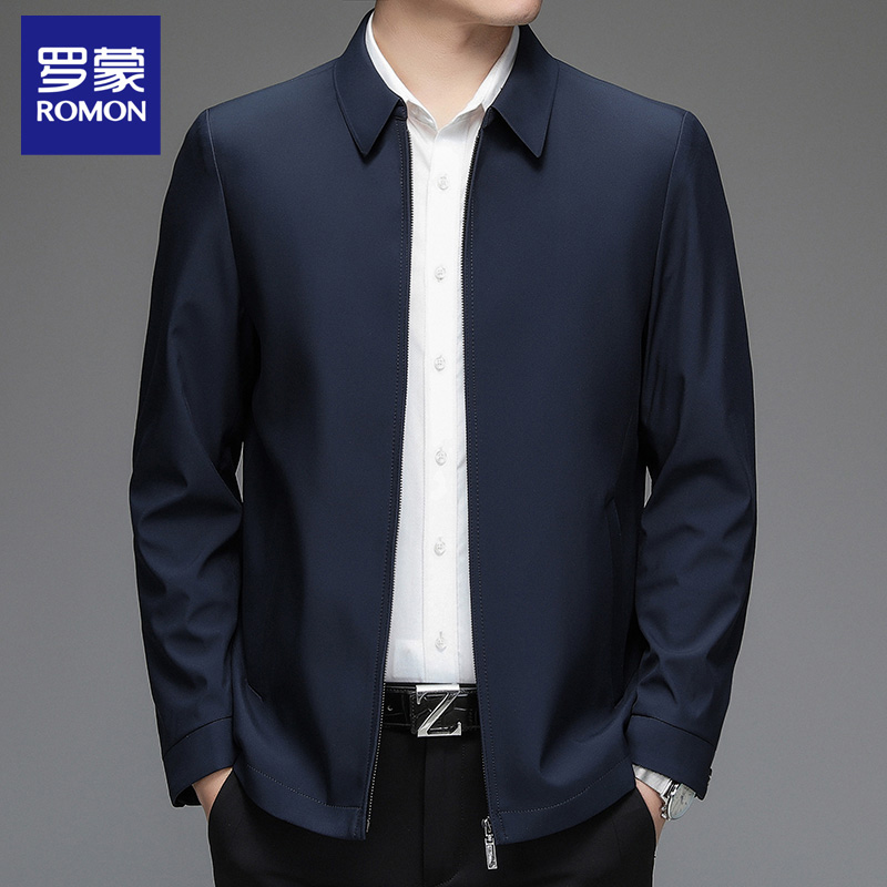 罗蒙商务休闲防风抗皱夹克外套