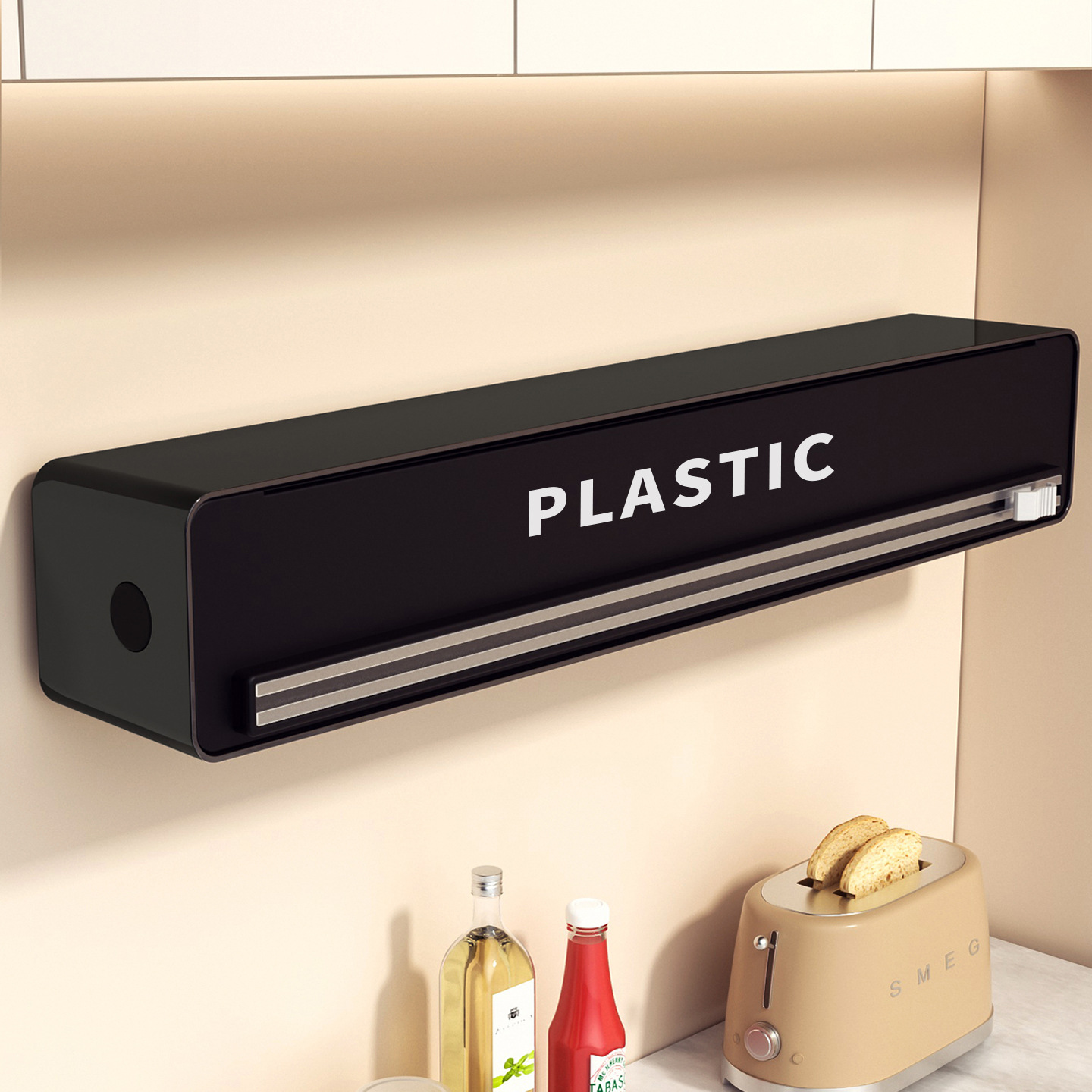 厨房冰箱磁吸保鲜膜切割器家用烘焙纸裁剪器锡纸滑刀切割盒多场景