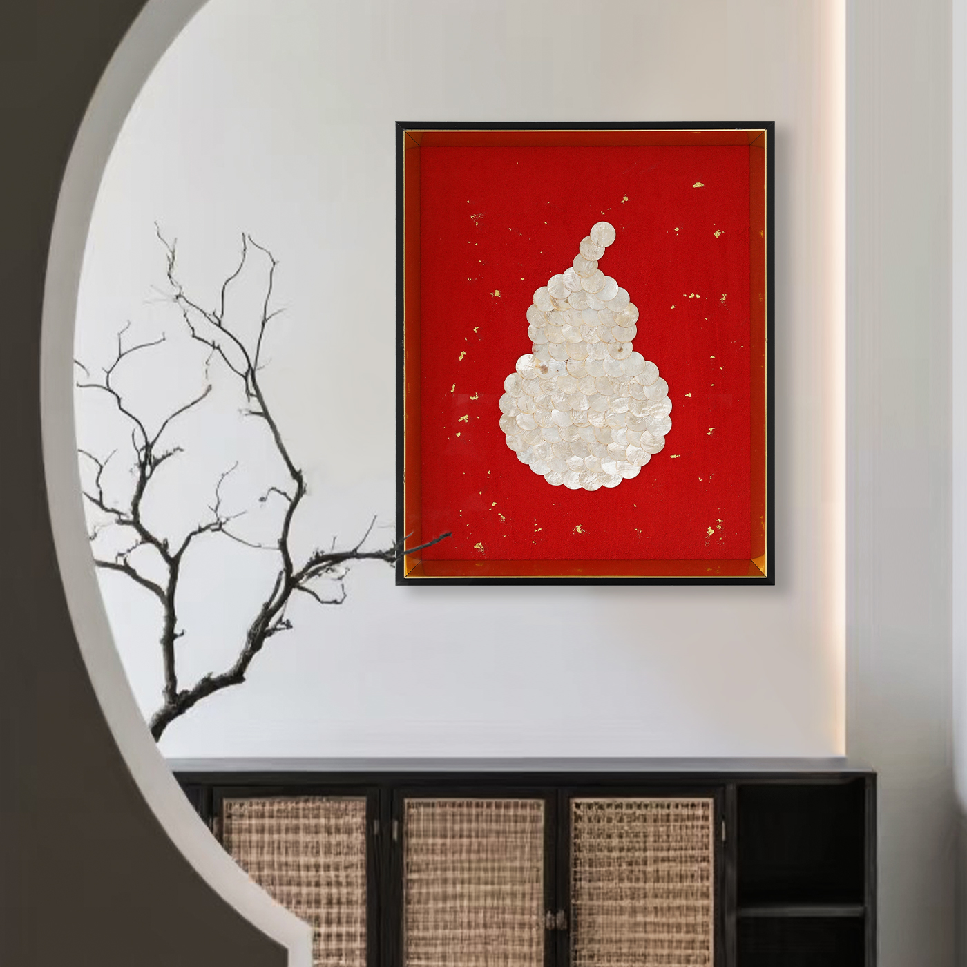 东方美学葫芦福禄贝壳装饰画新中式客餐厅墙饰入户玄关迎门壁挂画图片