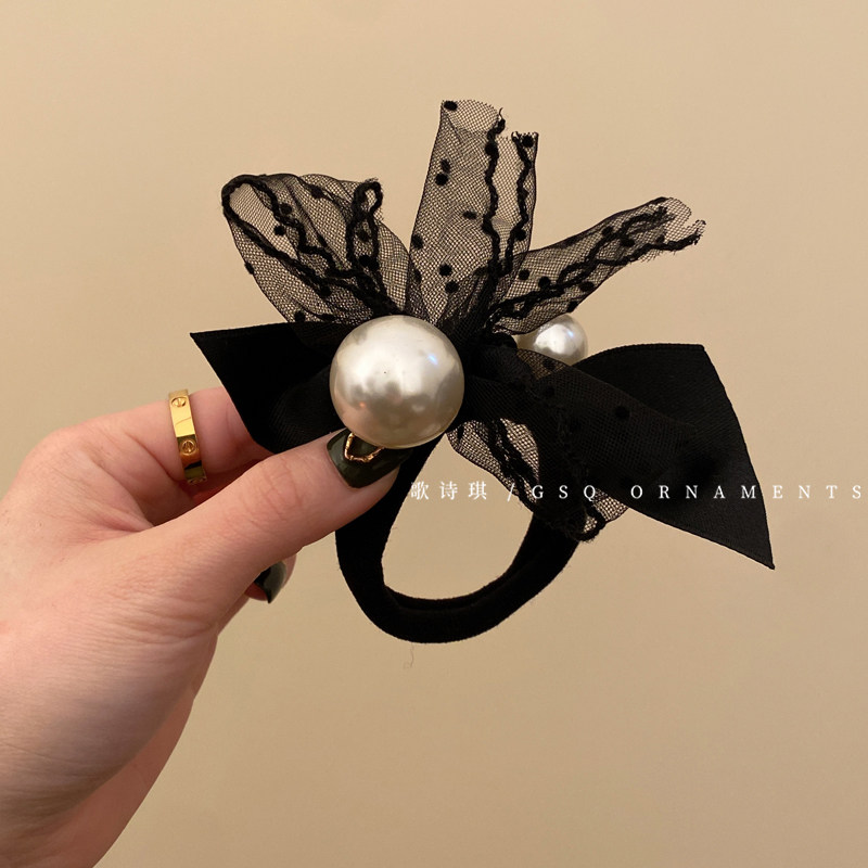 气质优雅波点柔纱蝴蝶结发圈女高级感洋气时尚大珍珠头绳马尾皮筋,饰品/流行首饰/时尚饰品新,发饰,淘宝优惠券,粉丝福利购,淘宝优惠卷