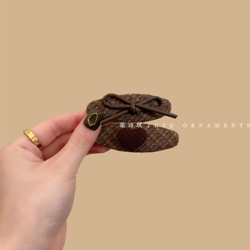 秋冬美拉德针织格纹掰掰夹