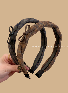 秋冬氛围感韩系蝴蝶结打结发箍女2025新款气质百搭外出头箍发卡