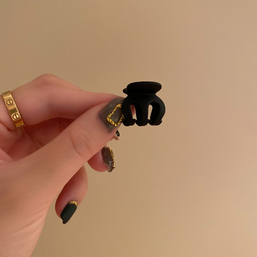 周扬青同款黑色迷你刘海小抓夹女前额头顶小夹子发量少亚克力发夹