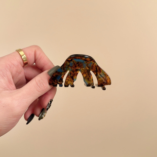 适合发量少 简约半扎发发夹高级感 气质绿野醋酸小号抓夹2024新款