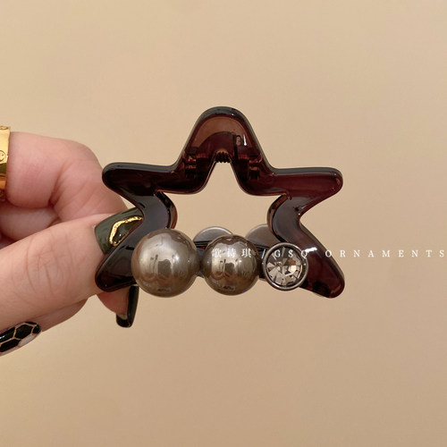 小众气质五角星抓夹半扎发夹