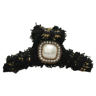 韩式小香珍珠抓夹女短发后脑勺发夹捷克钻高端质感头发夹子鲨鱼夹