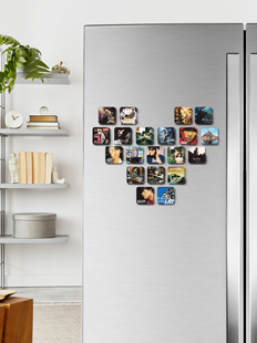 周杰伦专辑磁吸冰箱贴 水晶玻璃全套20张专辑封面演唱会周边 包邮