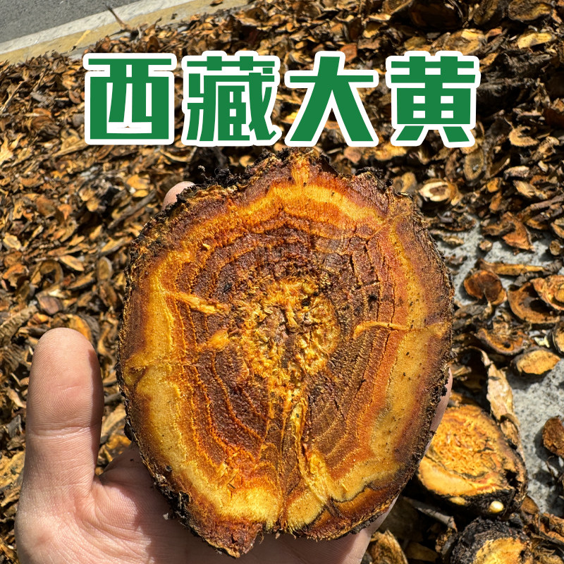 大黄中药材西藏大黄片川军马蹄大黄可酒制大黄粉生大黄250g