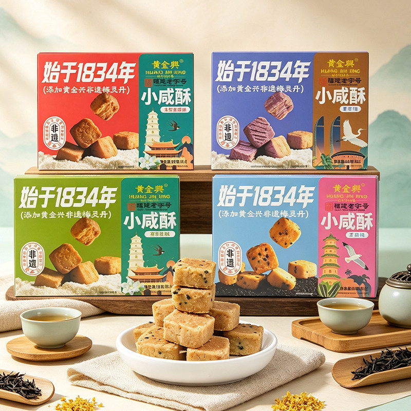 黄金兴小咸酥礼盒装厦门特产福建零食休闲小吃茶点糕点咸酥小饼干