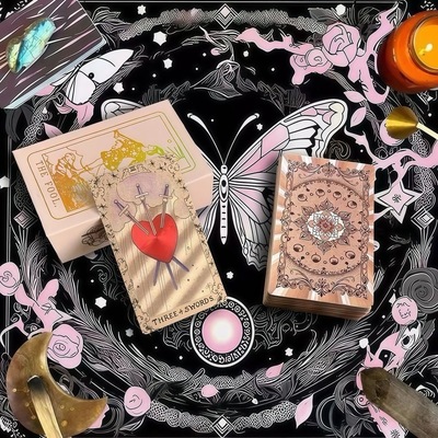 正版经典普及韦特塔罗牌镭射桌游卡牌初学者PVC防水tarot全套典藏