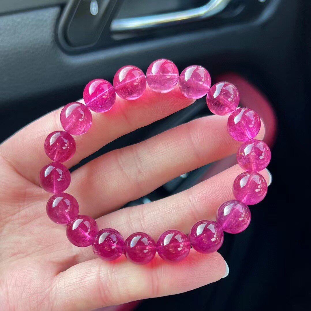 明艳卢比来红碧玺手链,色正晶体通透 参数:11m  重:37.86克