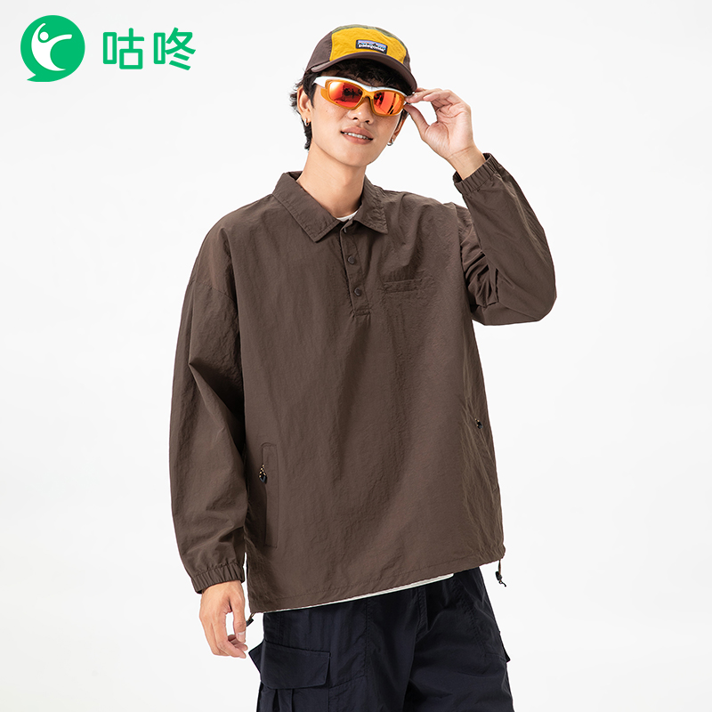 咕咚户外骑行防泼水长袖Polo上衣