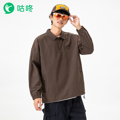 咕咚户外骑行防泼水长袖Polo上衣