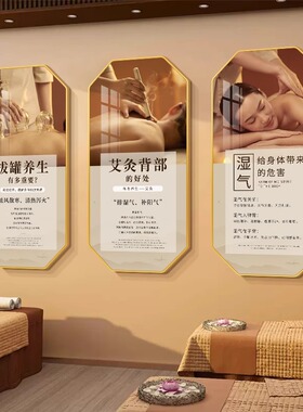 中医养生馆装饰画按摩推拿店背景墙壁画艾灸理疗宣传美容院挂画