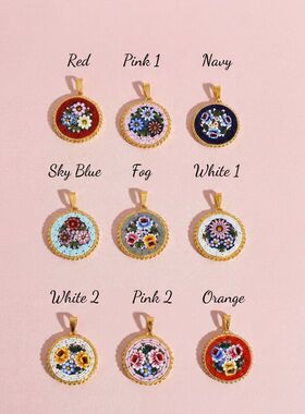 复古风微镶花朵吊坠小众多色可选设计轻奢气质 DIY 饰品配件吊坠