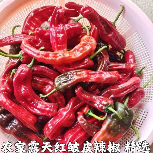 鲜红邹皮椒红椒超辣新鲜红辣椒红皱皮辣椒红尖椒小米椒椒薄皮剁椒