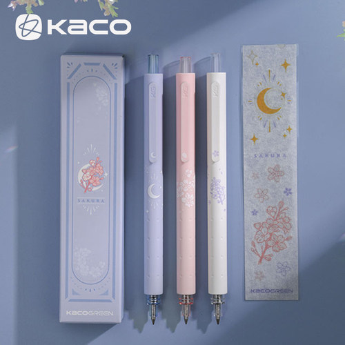 黑色水笔kaco菁点路边夜莺按动