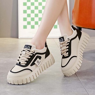 鞋子女款2025春季新款厚底百搭板鞋轻便软底防水防滑跑步运动鞋女