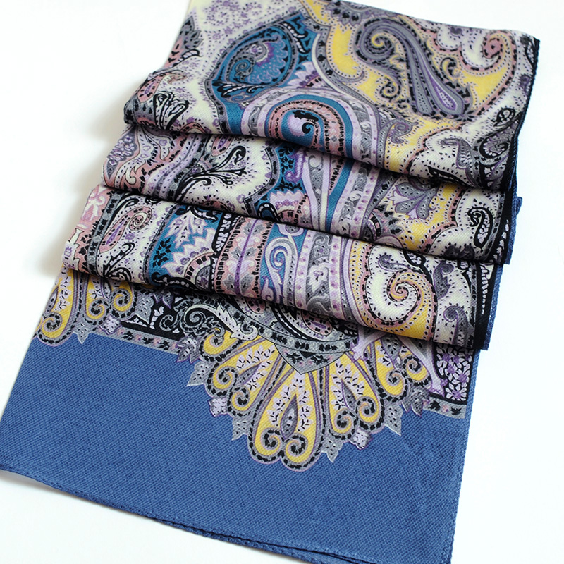 羊毛真丝巾薄款长款围巾