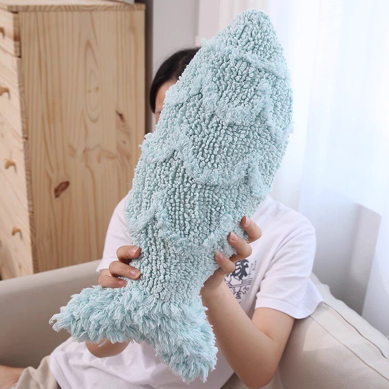 创意鱼形抱枕客厅沙发靠背垫轻奢高级感学生午睡小枕头含芯可拆洗