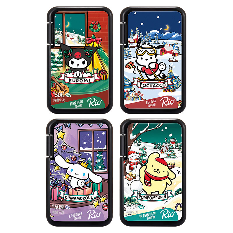 Rio三丽鸥圣诞节联名无糖薄荷糖 清新口气口香糖便携办公室零食