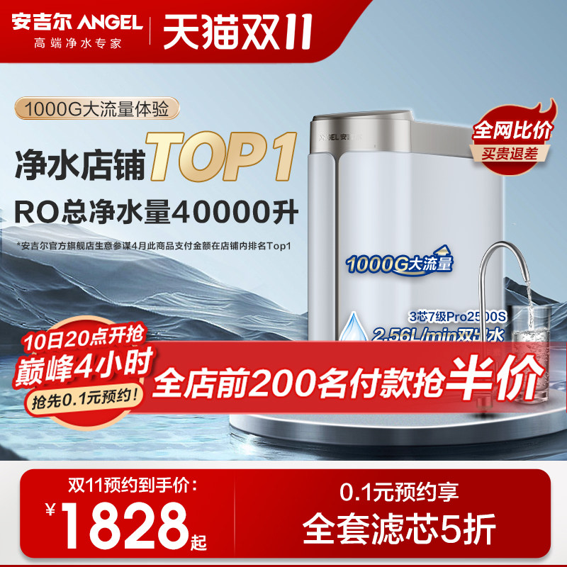 安吉尔净水器家用直饮机ro反渗透过滤一体1000G流量哪吒Pro2500s怎么看?